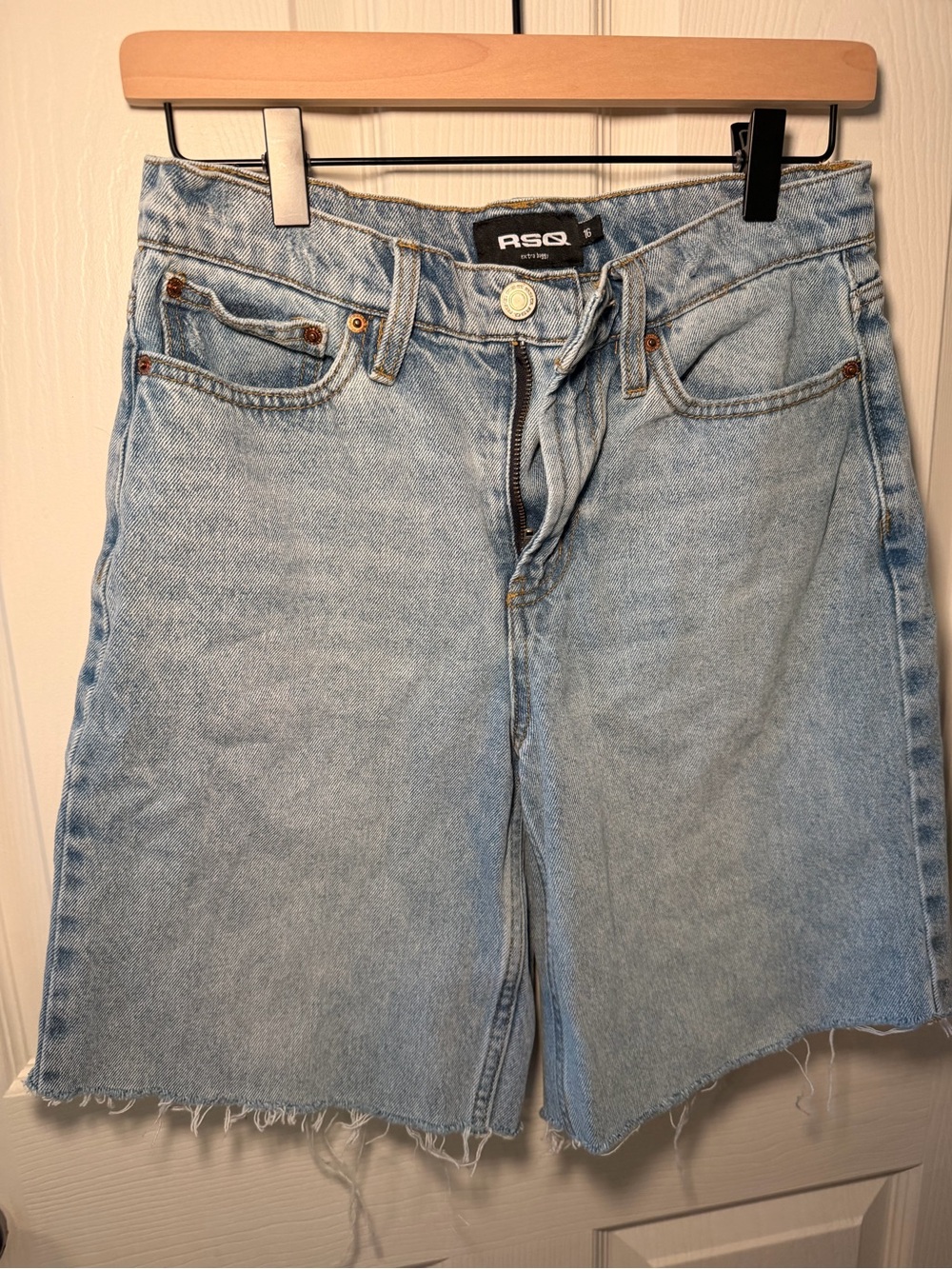 RSQ Youth Light Blue Extra Baggy Denim Shorts